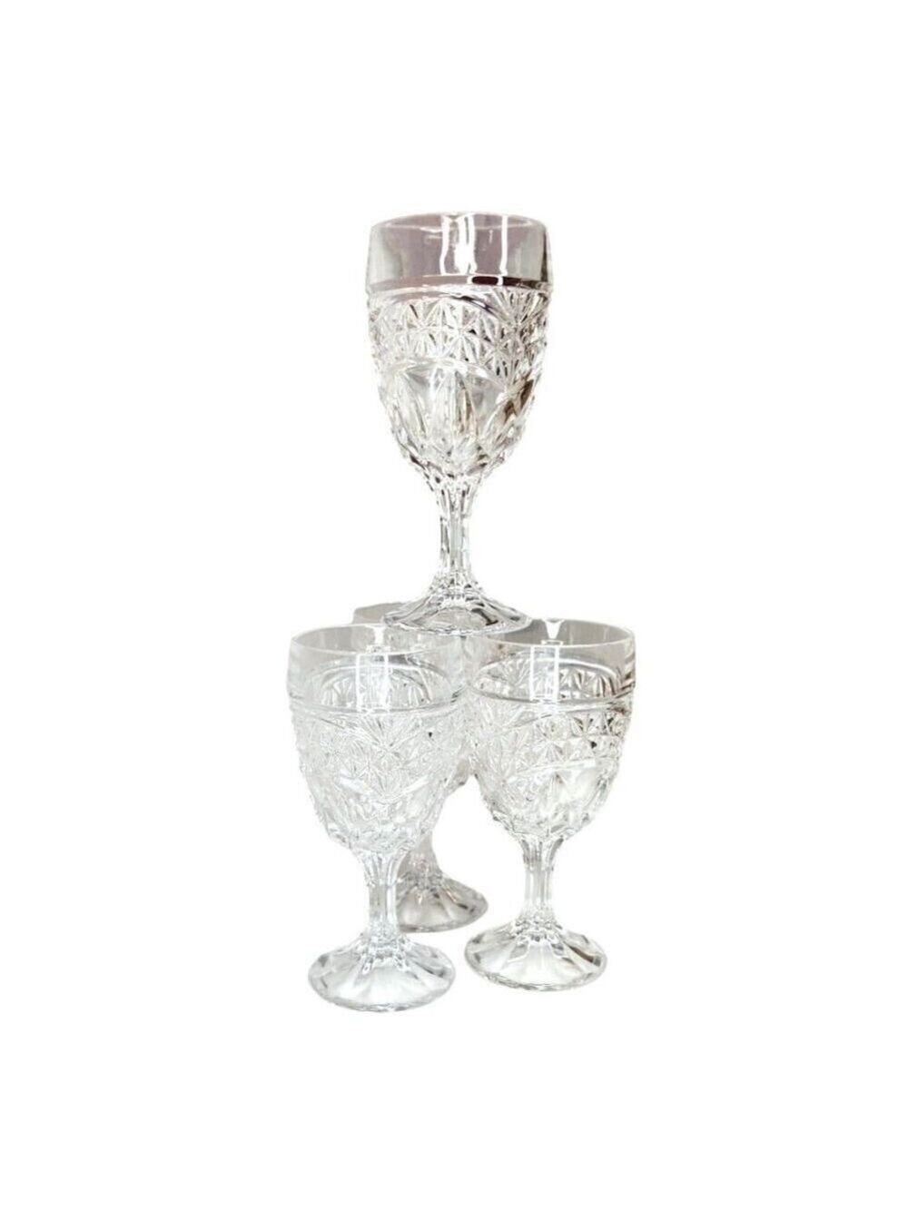 Vintage Set Of 4 Crystal d'Adriana LUNA 6 inch Water Goblets/Wine Glasses